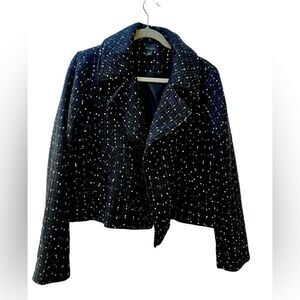Ann Taylor Factory Black and White  Tweed Blazer